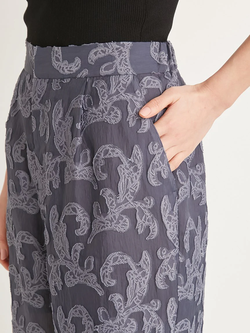 Jacquard High Waist Tuck Pants - Image 8