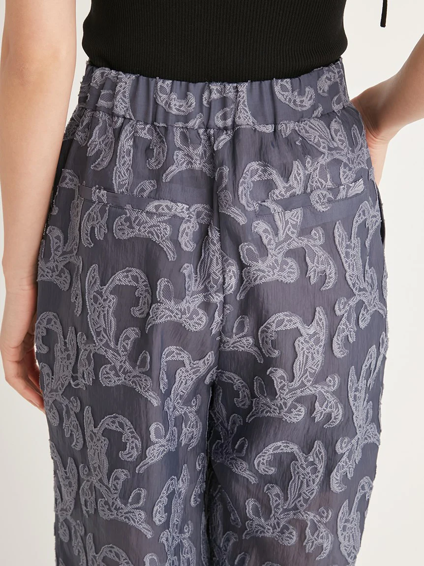 Jacquard High Waist Tuck Pants - Image 9