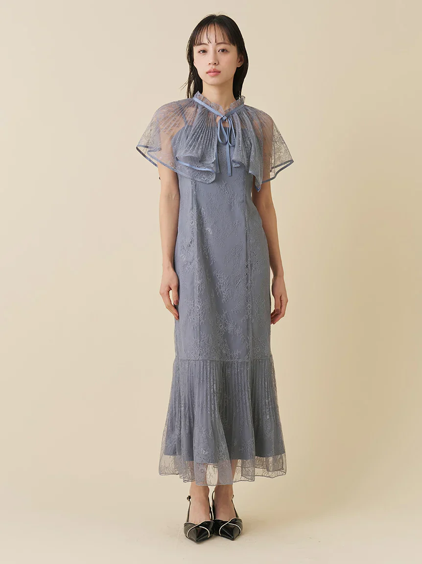 Lace Cape Set Mermaid Dress - Image 4