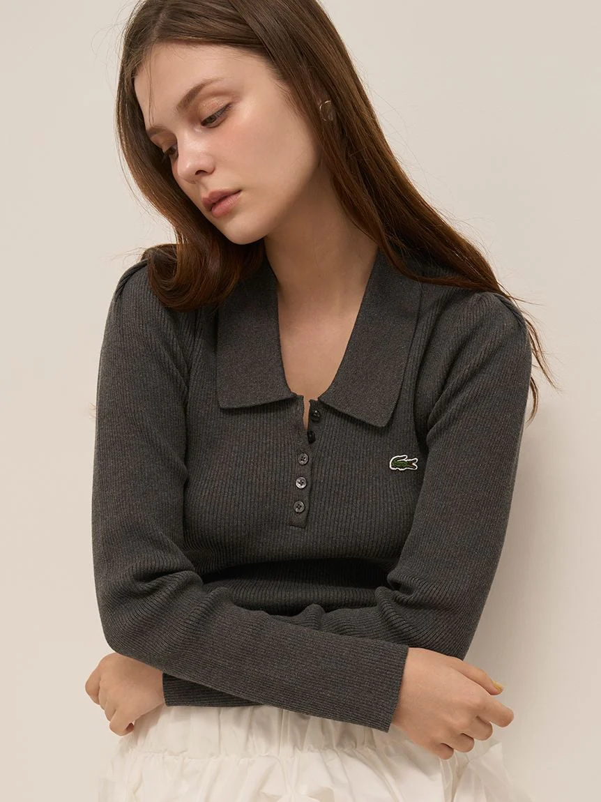 LACOSTE Ribbed Polo Knit - Image 13