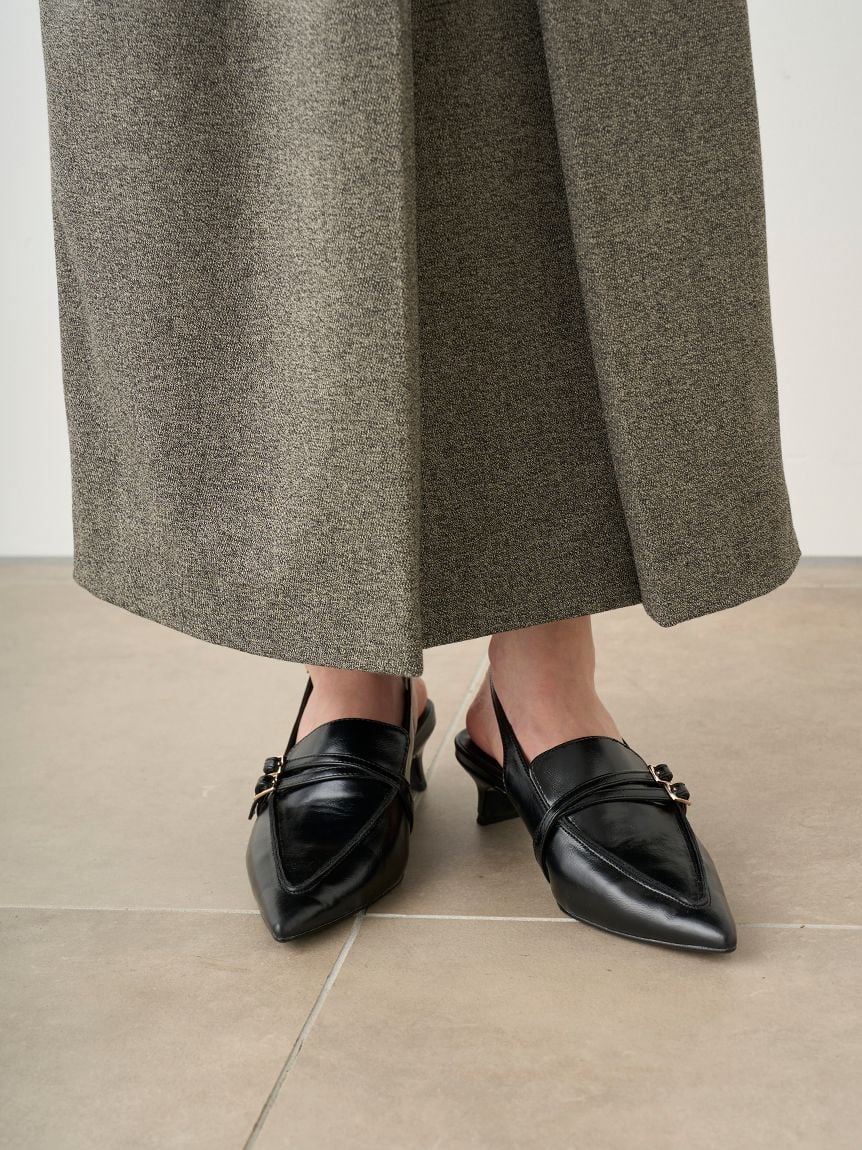 Low Heel Pointed Toe Slingback Pumps - Image 12