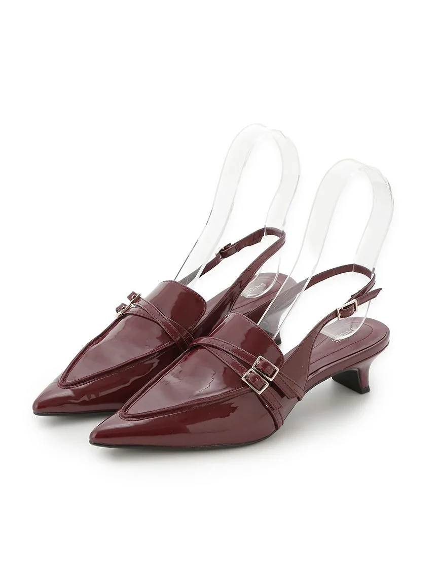 Low Heel Pointed Toe Slingback Pumps - Image 3