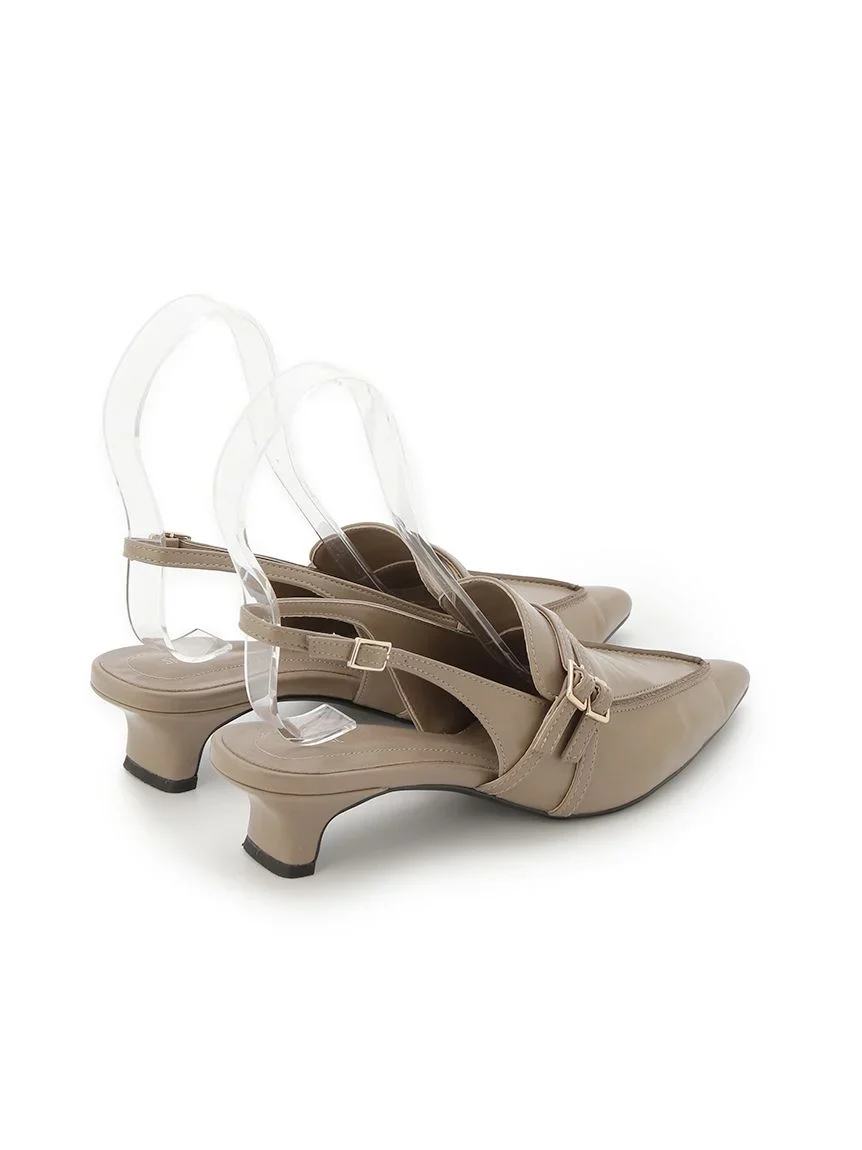 Low Heel Pointed Toe Slingback Pumps - Image 5