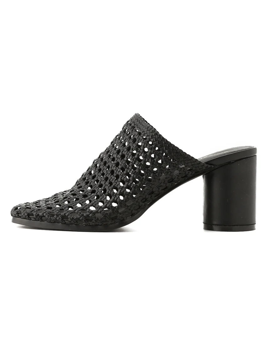 Mesh Sabot Heeled Sandals - Image 8