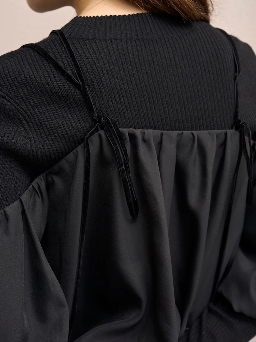 Off-shoulder layered knit pullover - Image 16