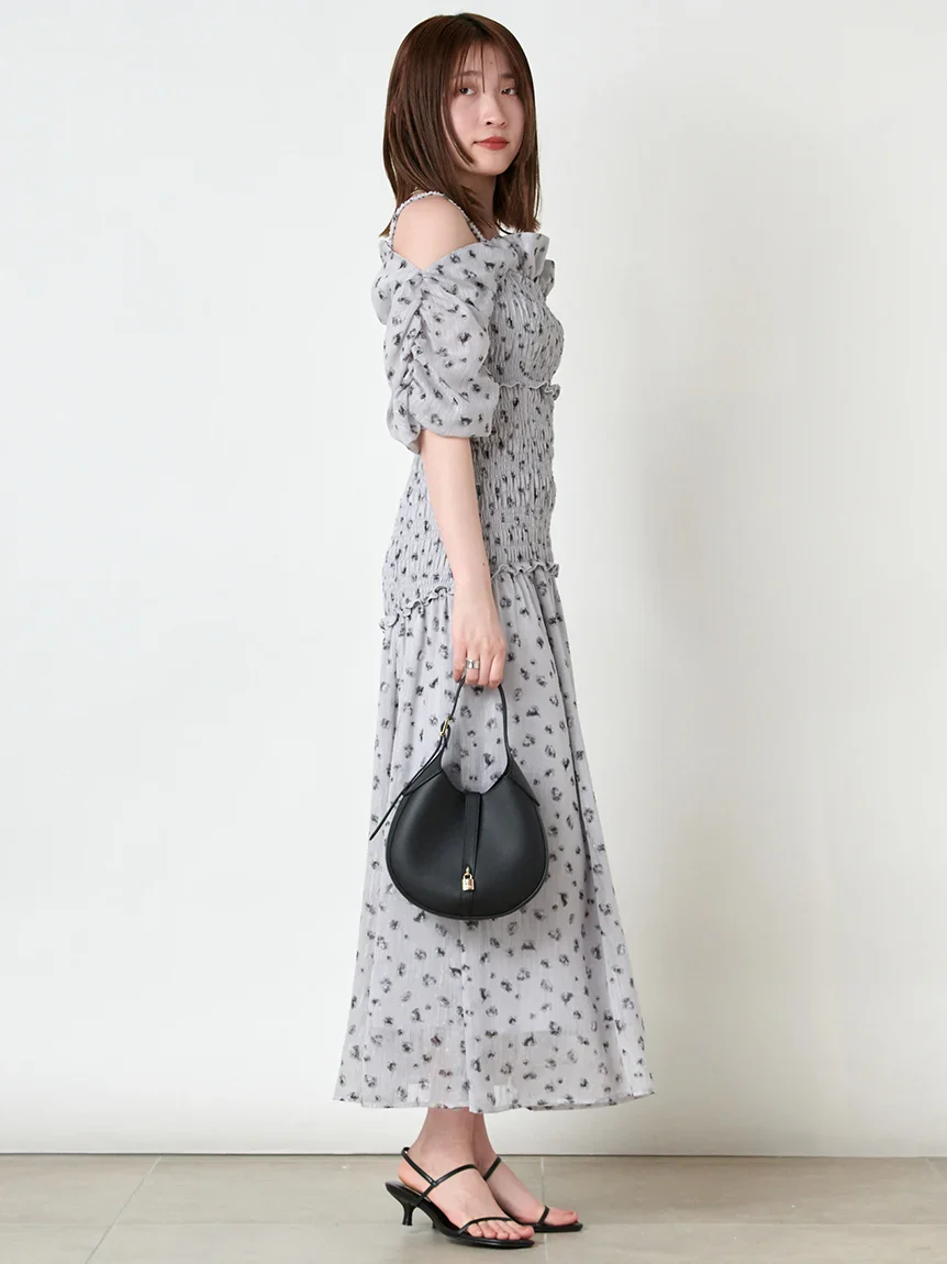 Off-Shoulder Smocked Puff Sleeve Maxi Dress - Image 5