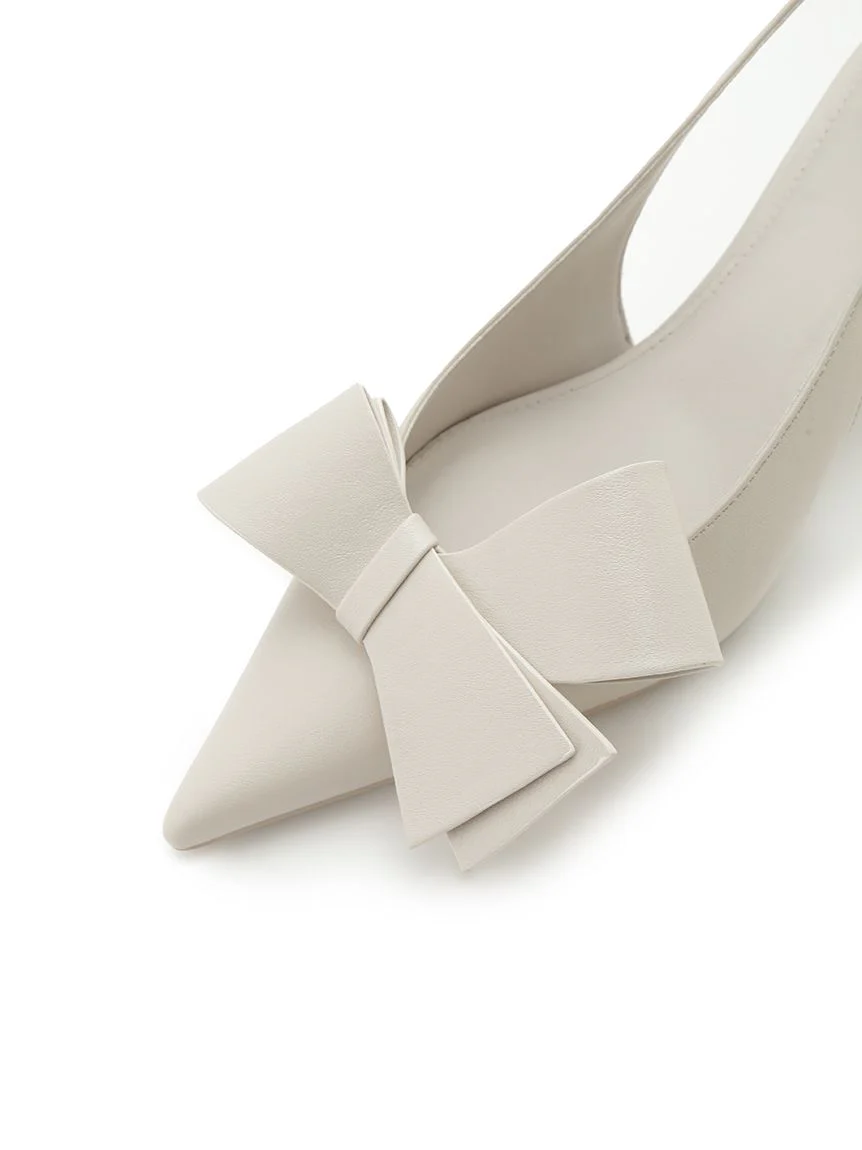 Pointed Toe Bow Slingback Heels - Image 6