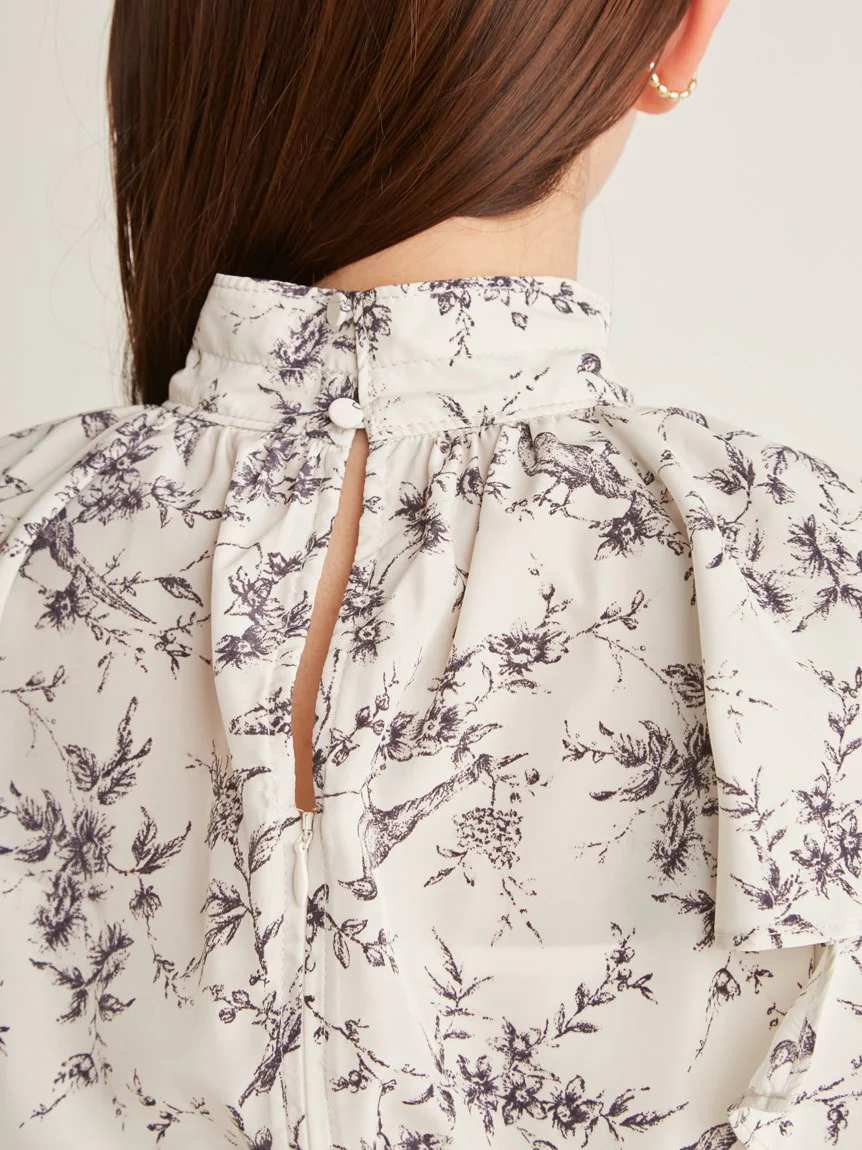 Frill Printed Floral Dress - Image 11
