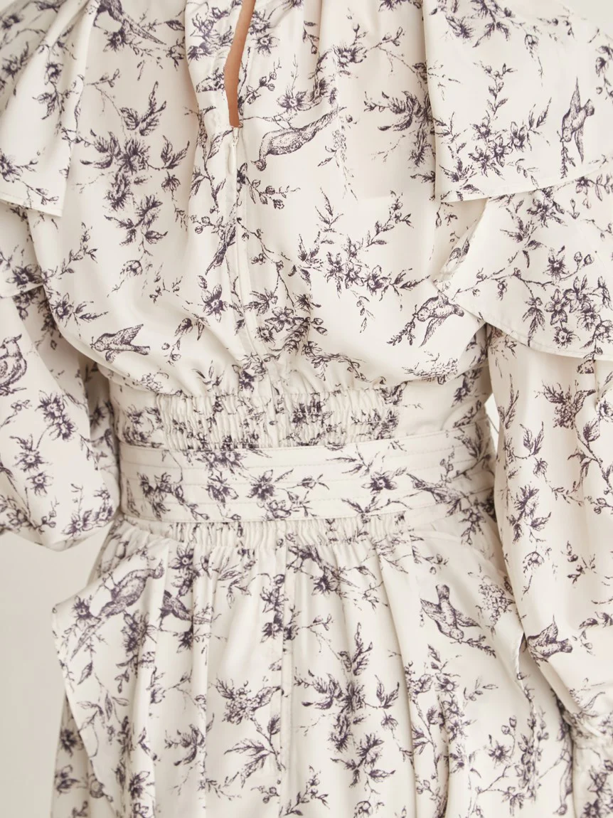 Frill Printed Floral Dress - Image 12