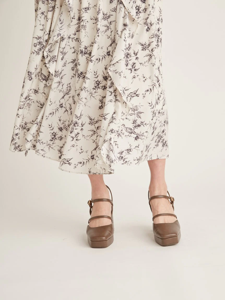 Frill Printed Floral Dress - Image 13