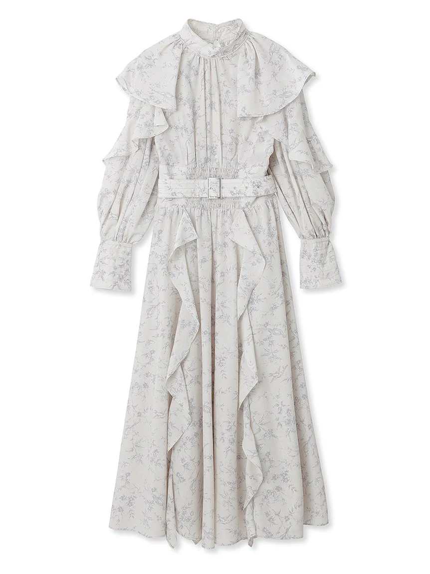 Frill Printed Floral Dress - Image 15