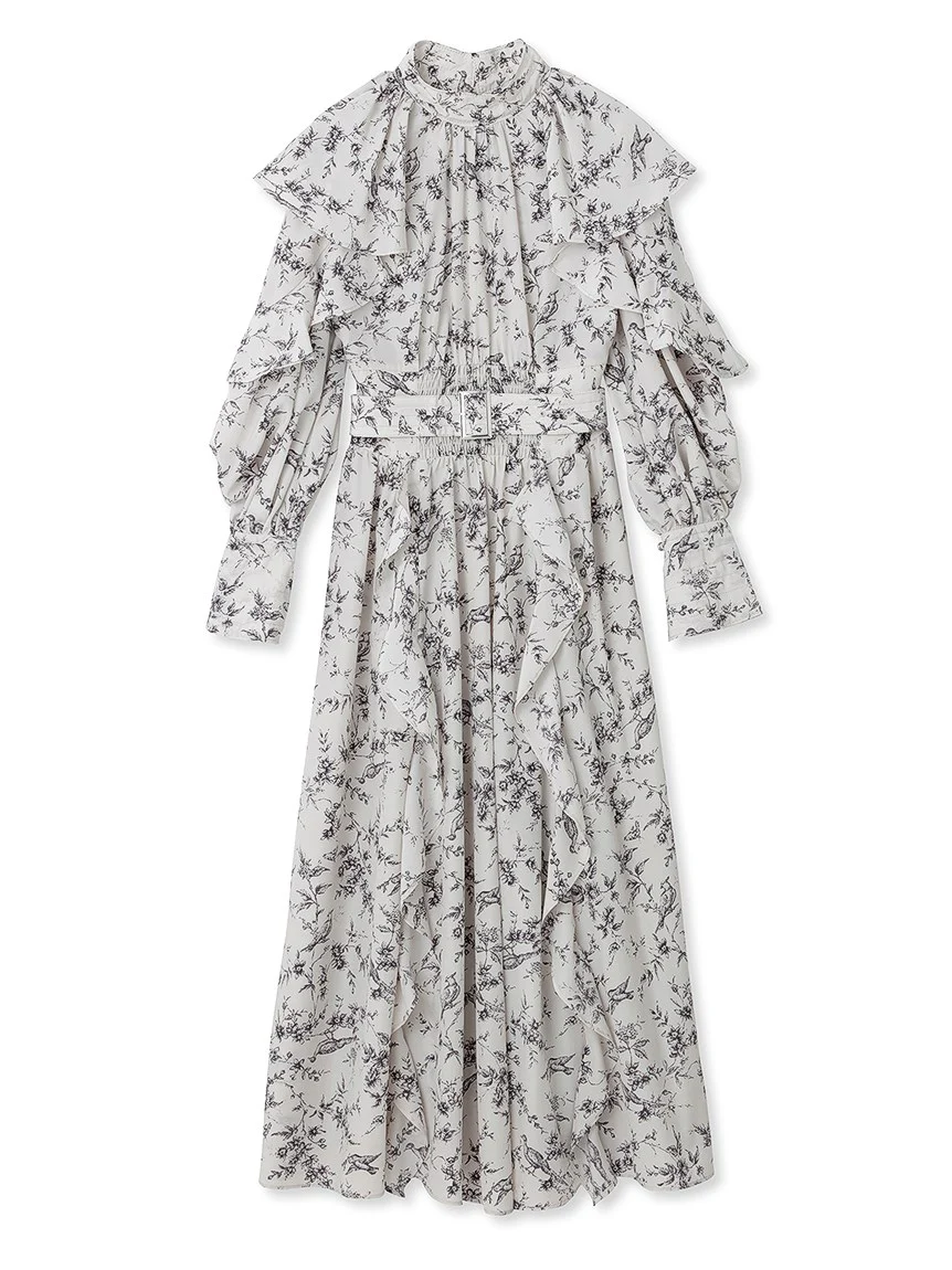 Frill Printed Floral Dress - Image 16