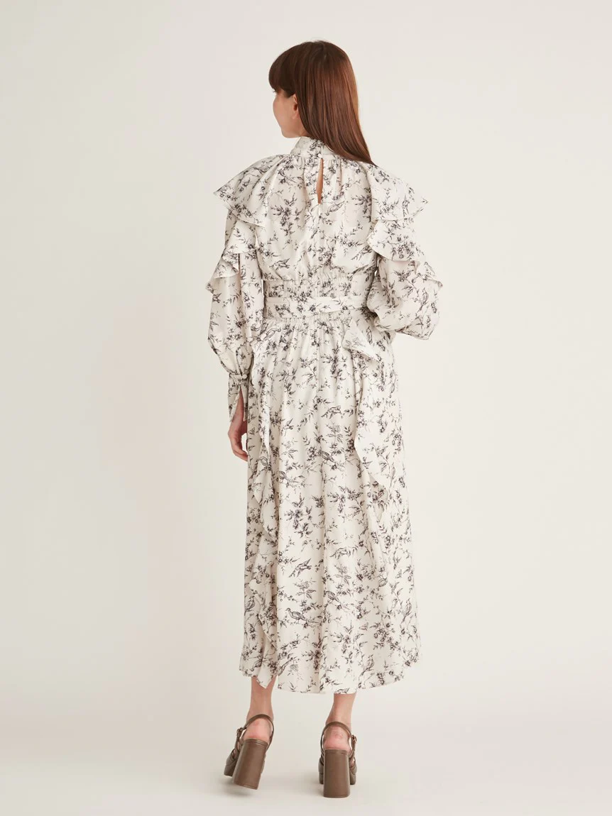 Frill Printed Floral Dress - Image 6