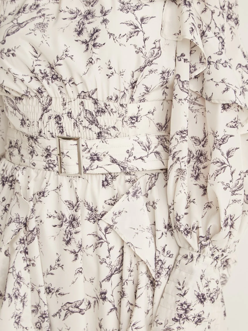 Frill Printed Floral Dress - Image 8