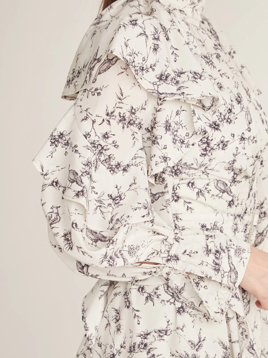 Frill Printed Floral Dress - Image 9