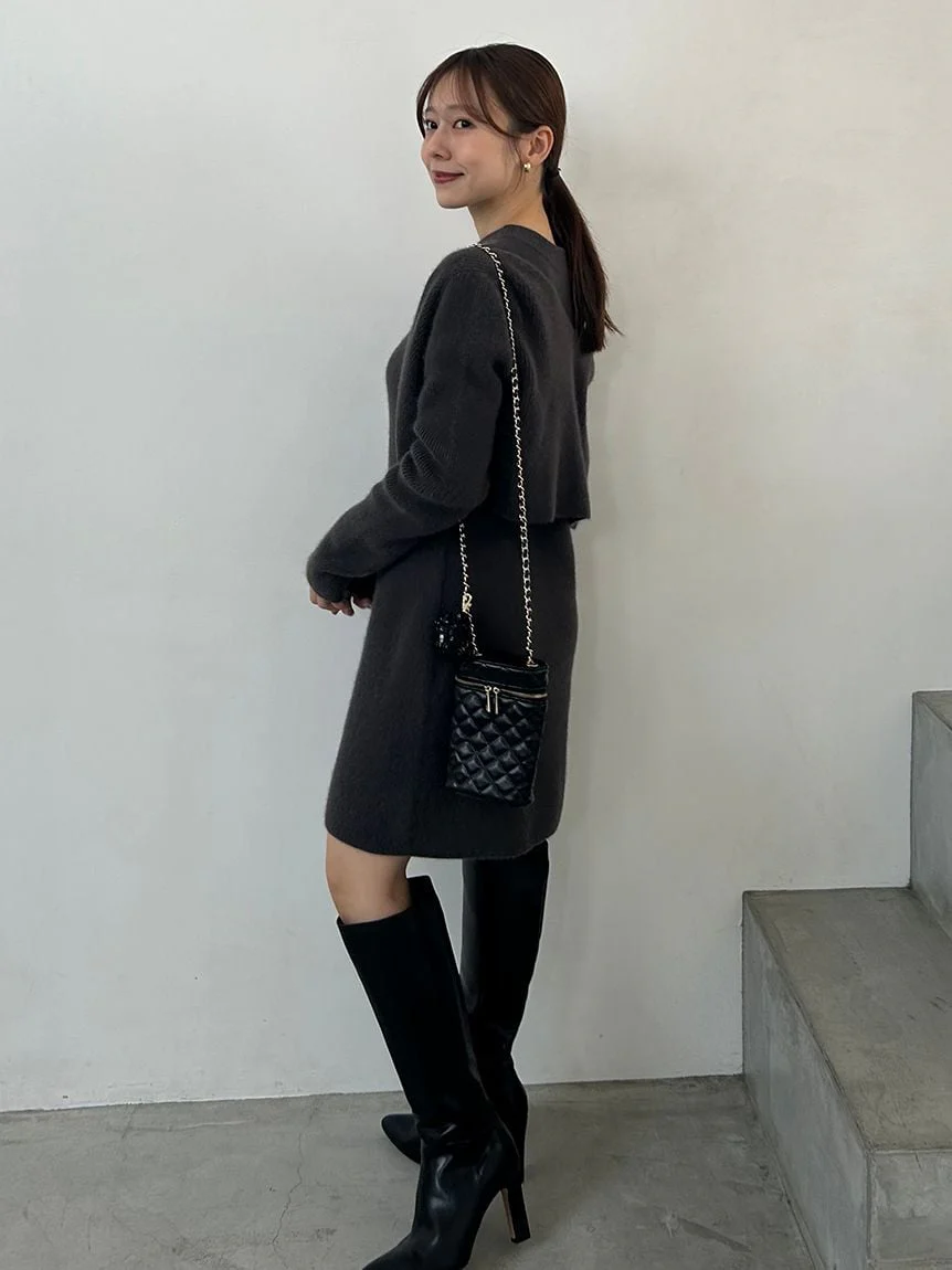 Raccoon Ribbed Short Cardigan - Image 13