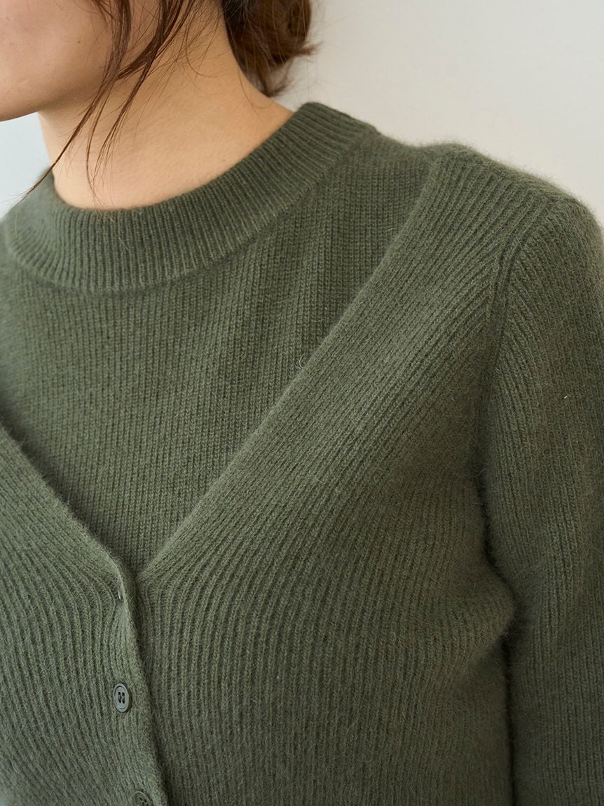Raccoon Ribbed Short Cardigan - Image 17