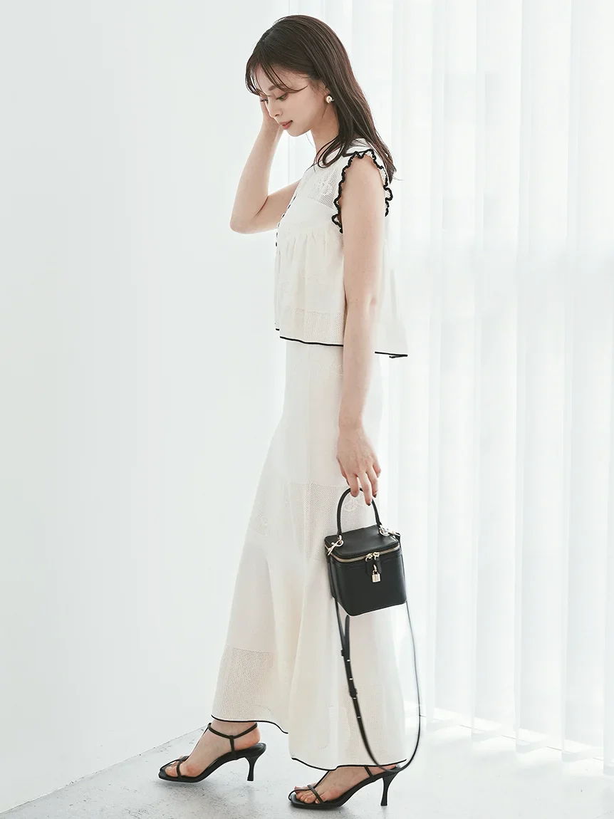 Ribbon Jacquard Knit Skirt - Image 15