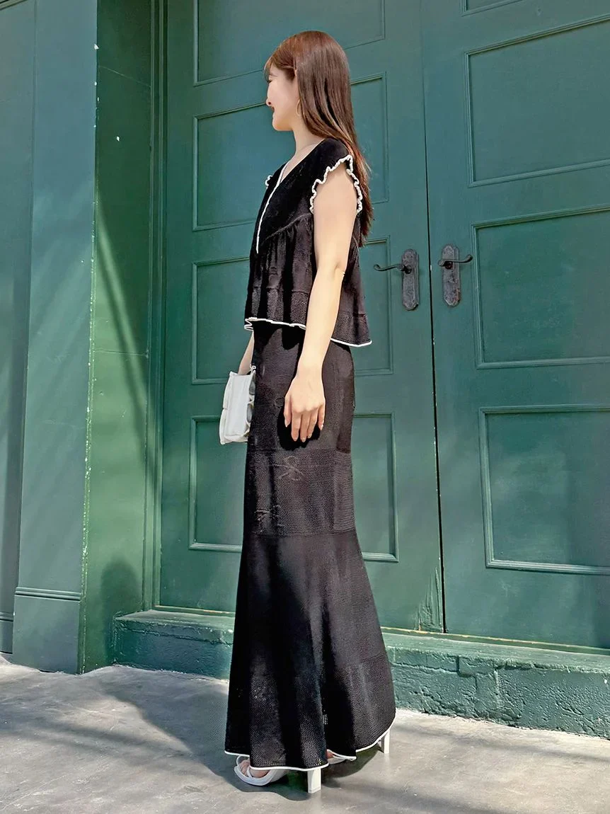 Ribbon Jacquard Knit Skirt - Image 24