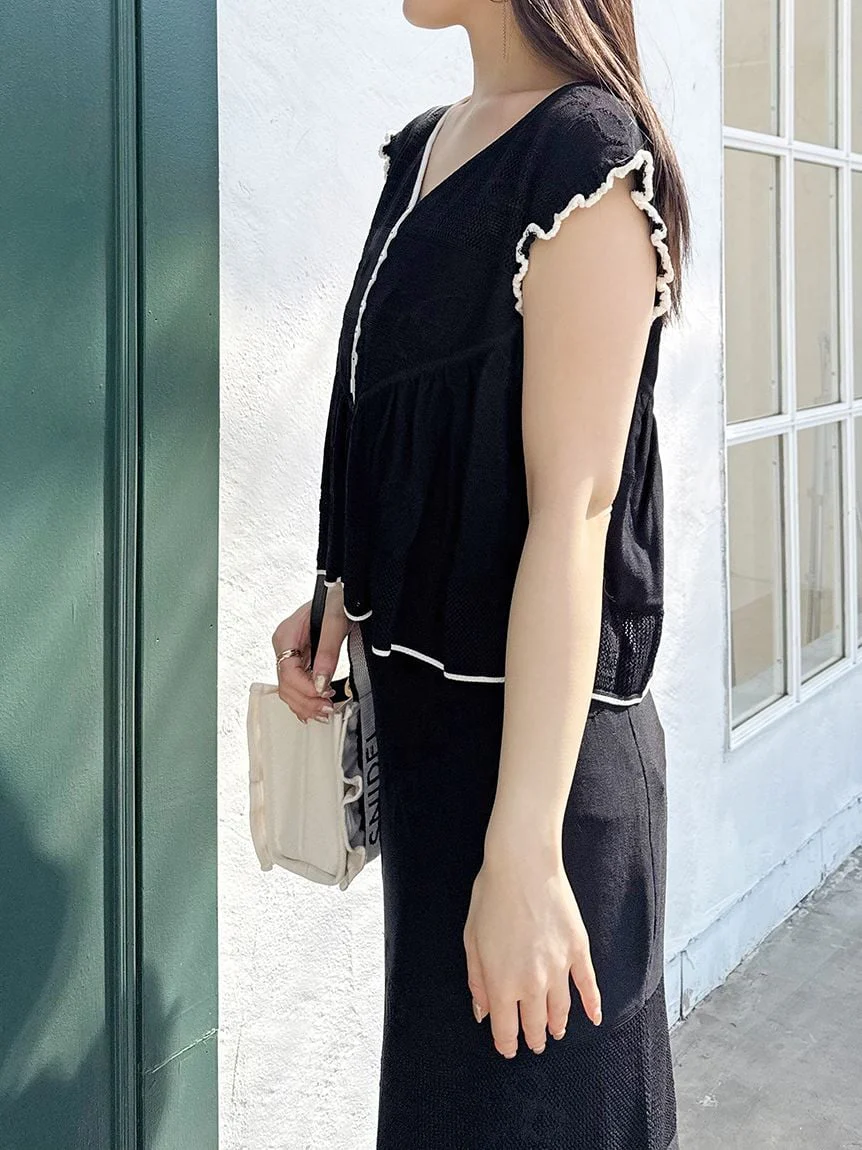 Ribbon Jacquard Knit Skirt - Image 25