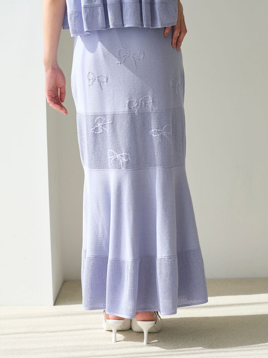 Ribbon Jacquard Knit Skirt - Image 30