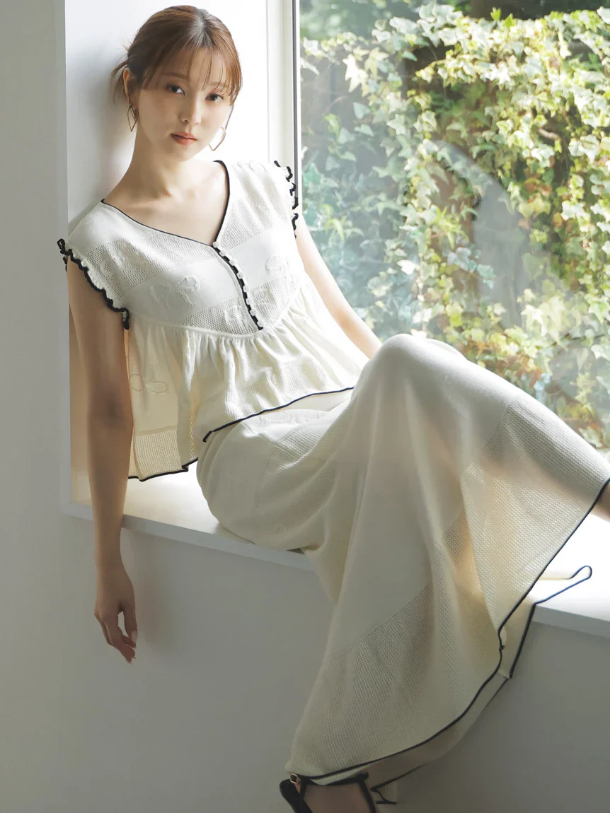 Ribbon Jacquard Knit Skirt - Image 7