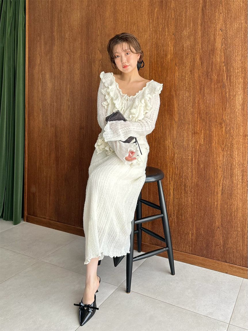 Ruffle design knit pullover - Image 13
