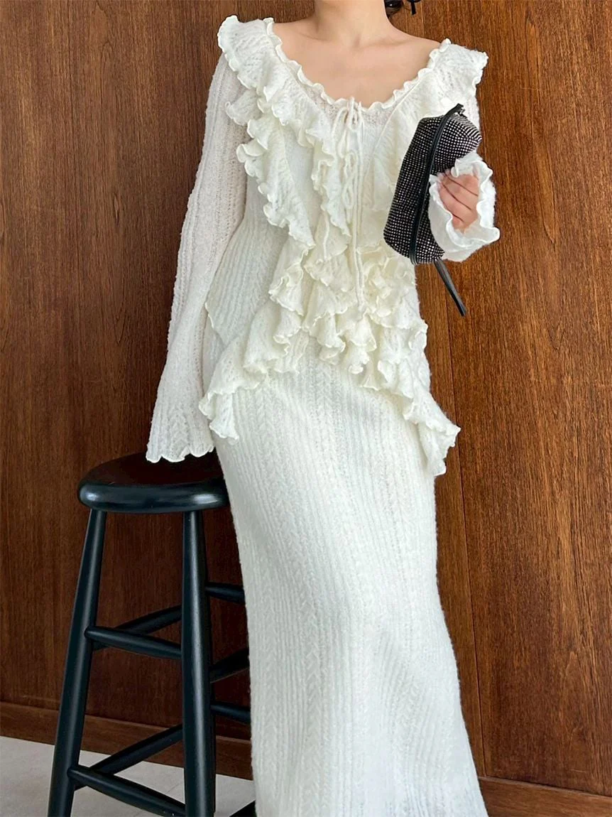 Ruffle design knit pullover - Image 20