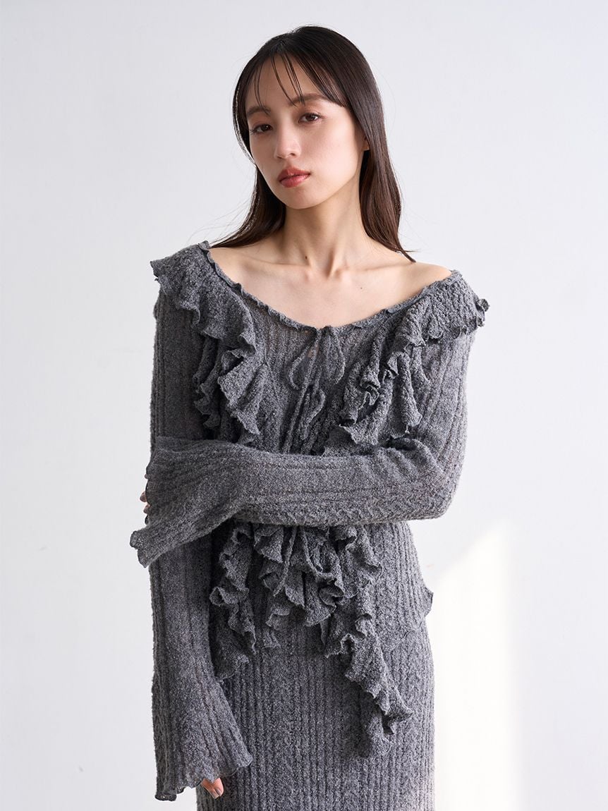 Ruffle design knit pullover - Image 23
