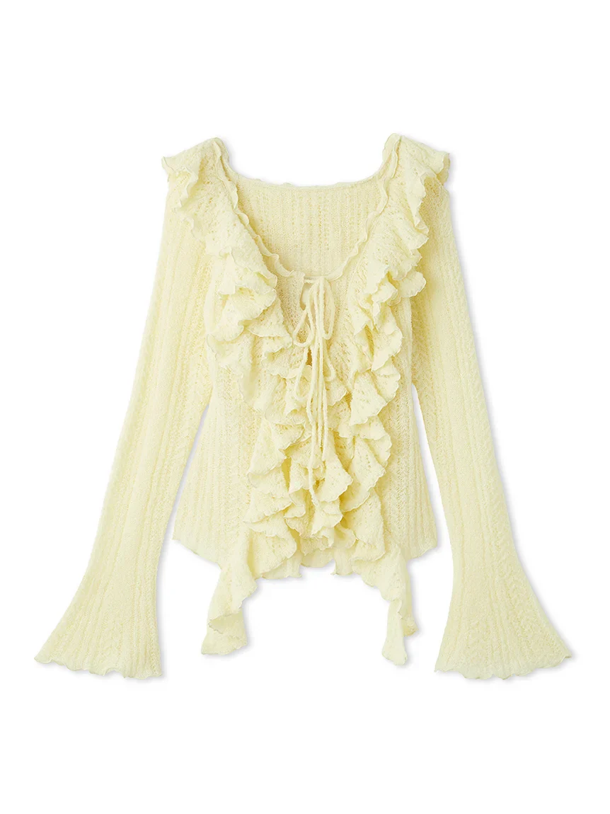 Ruffle design knit pullover - Image 3