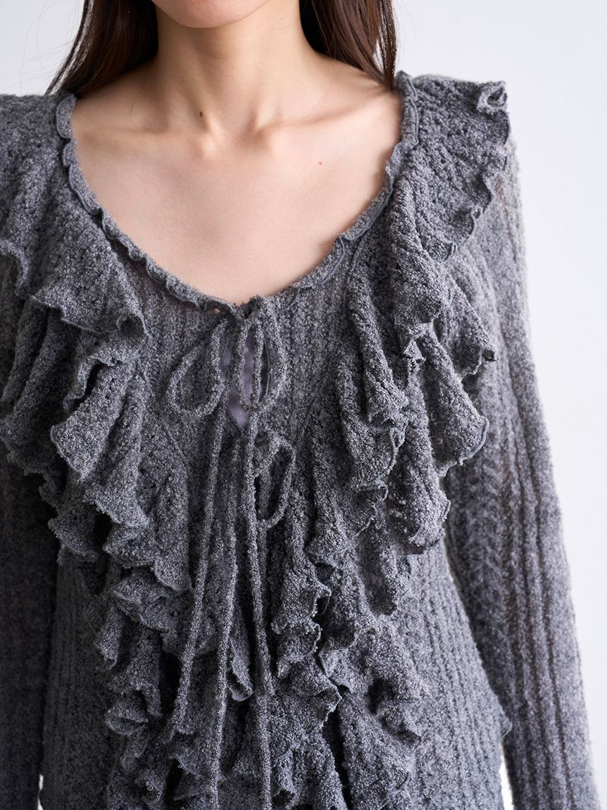 Ruffle design knit pullover - Image 30