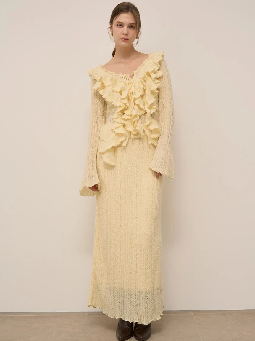 Ruffle design knit pullover - Image 7