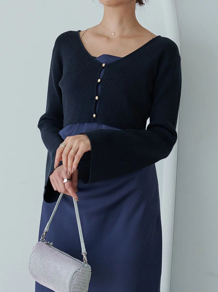 Satin Cami Dress and Knit Cardigan Set - Image 12