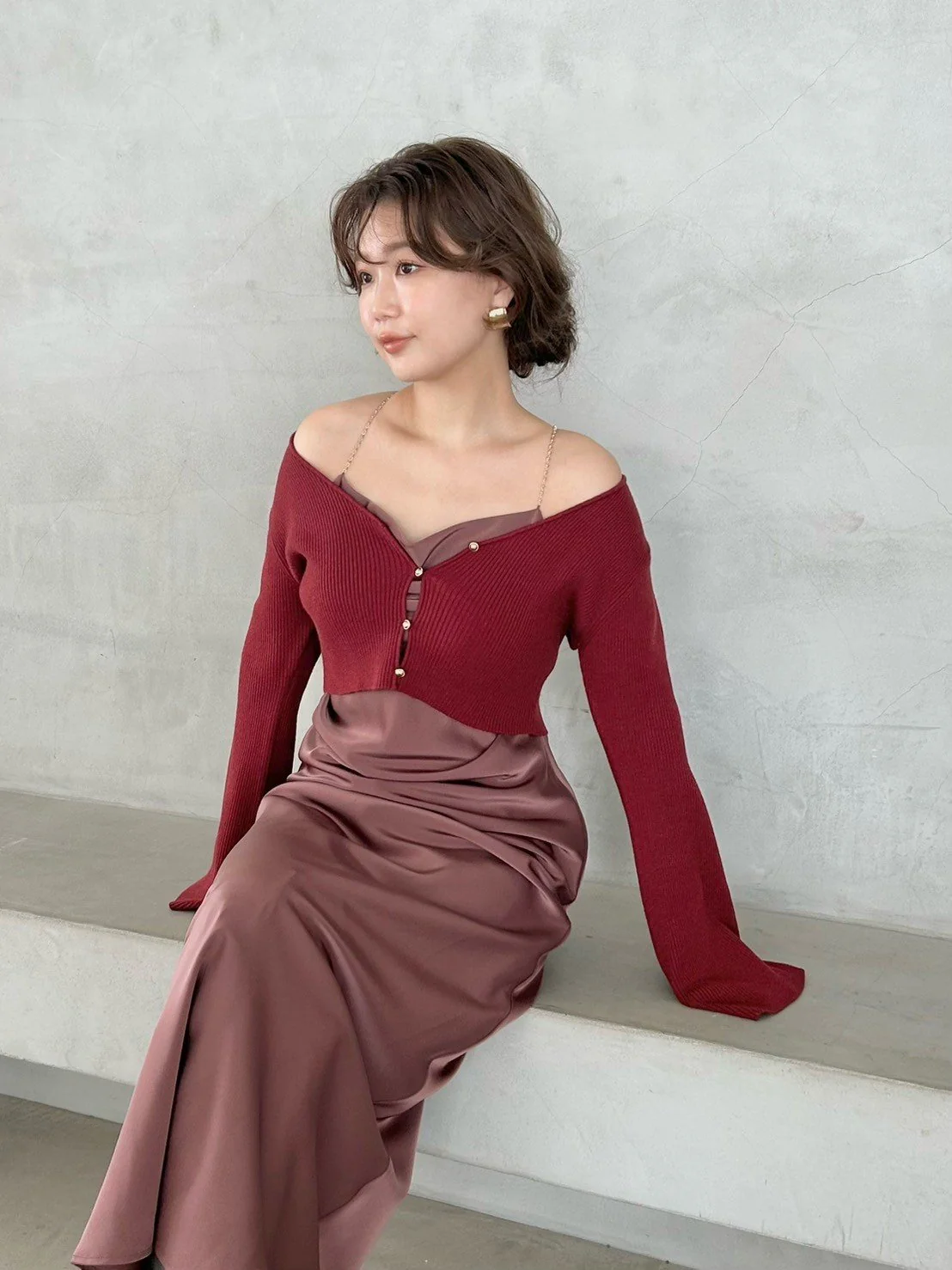 Satin Cami Dress and Knit Cardigan Set - Image 26