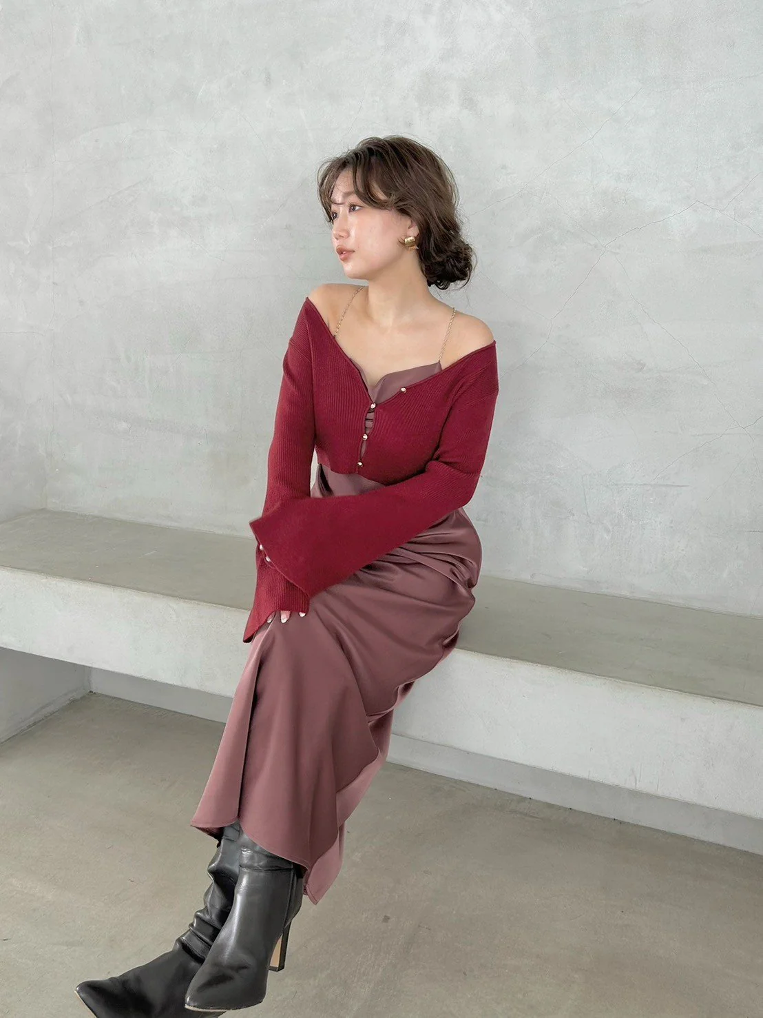 Satin Cami Dress and Knit Cardigan Set - Image 27