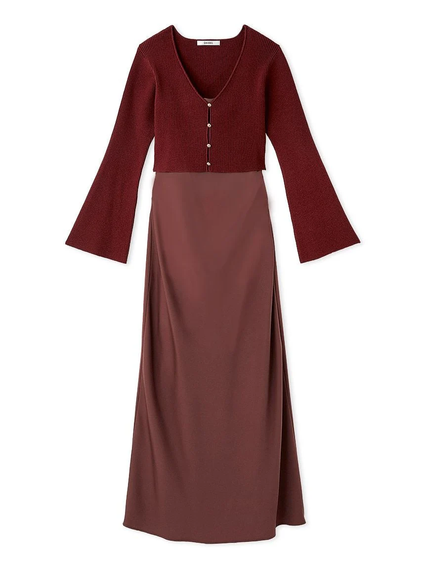 Satin Cami Dress and Knit Cardigan Set - Image 3