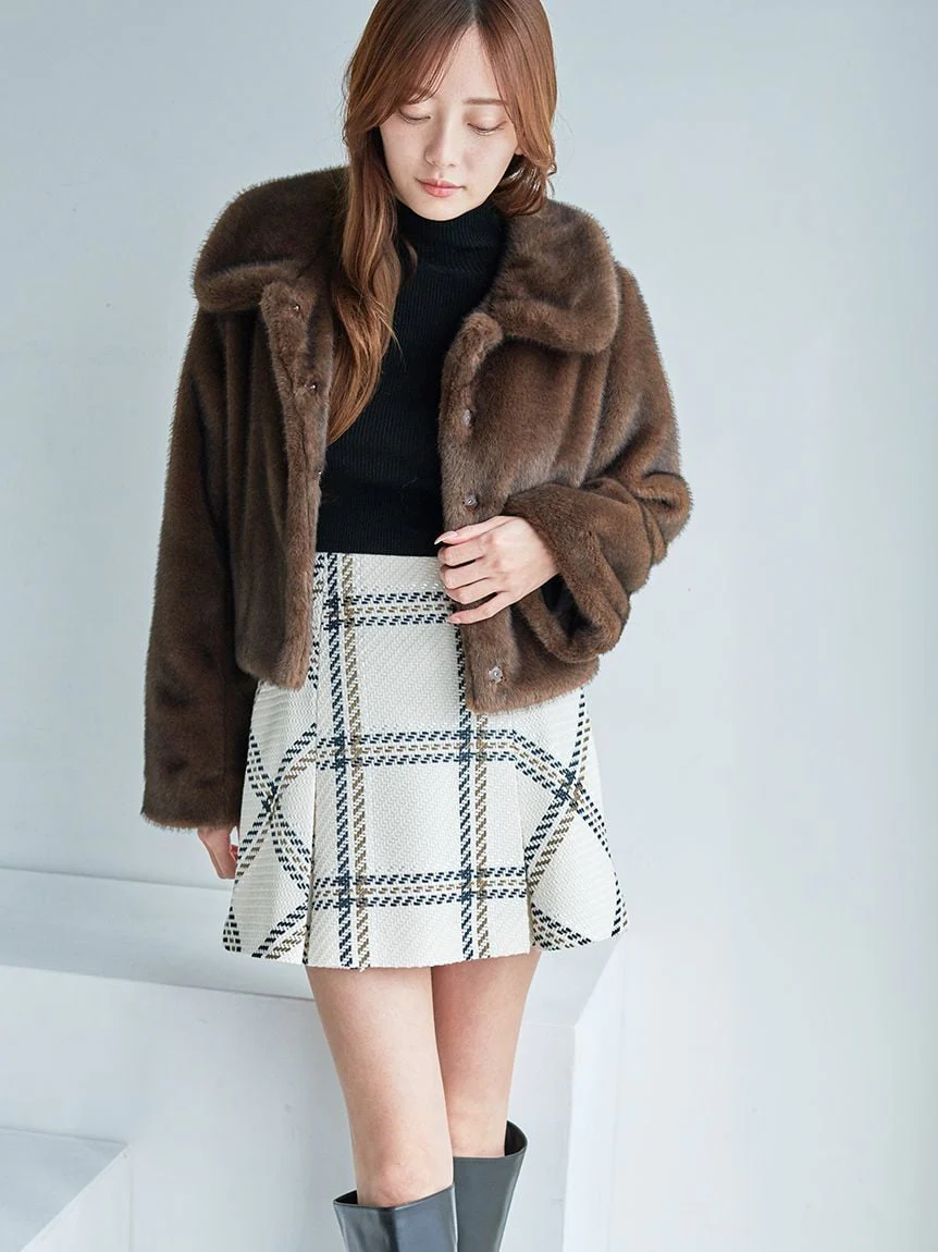 Short Stand Collar Faux Fur Coat - Image 23