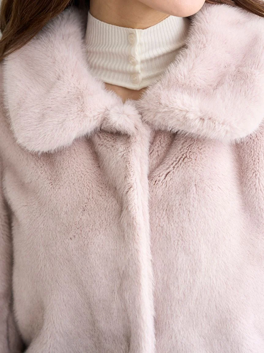 Short Stand Collar Faux Fur Coat - Image 29