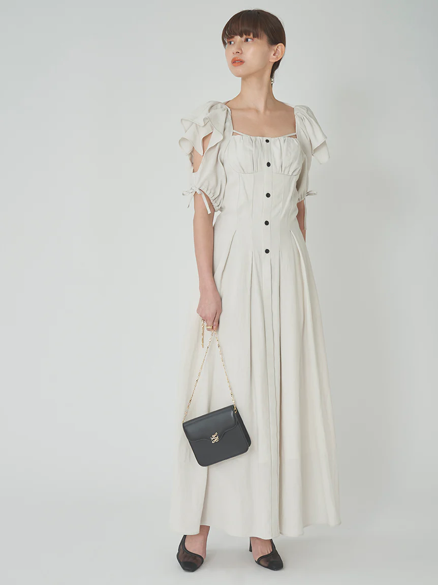 Sleeve Design Square Neck Dress - Image 11
