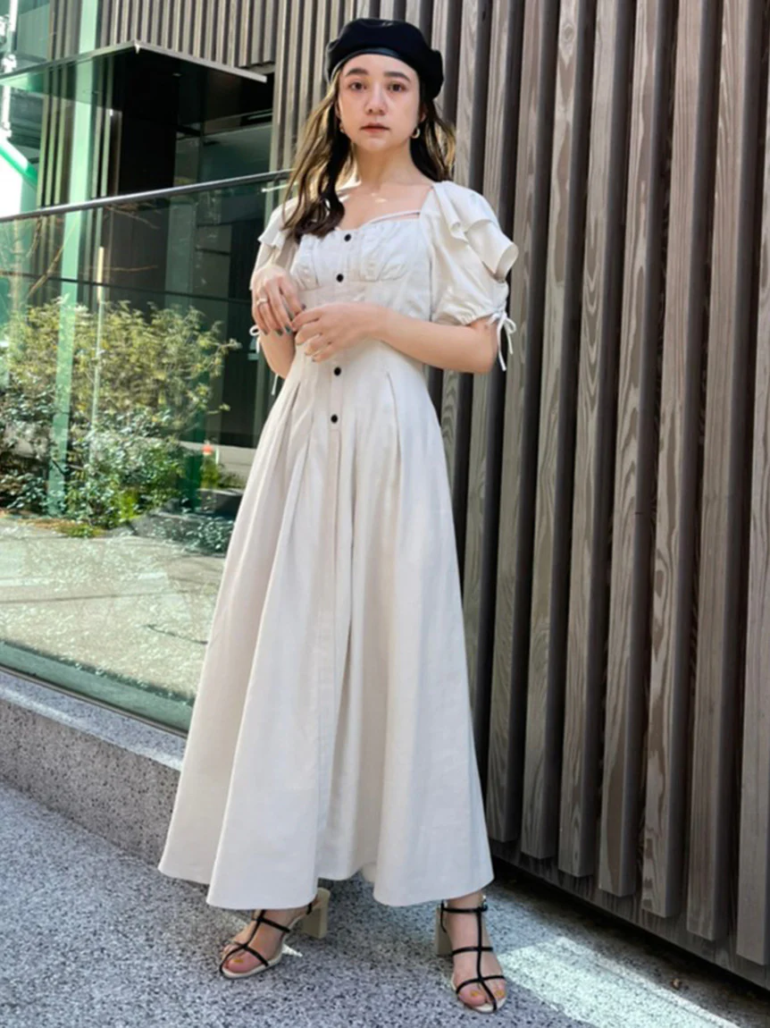 Sleeve Design Square Neck Dress - Image 14