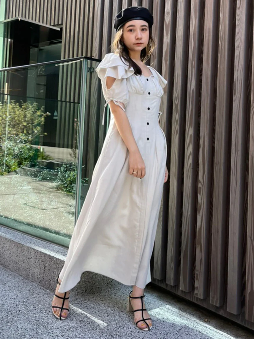 Sleeve Design Square Neck Dress - Image 16