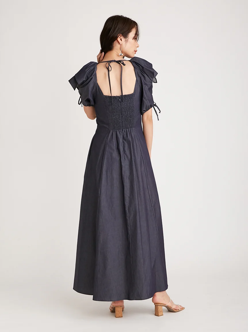 Sleeve Design Square Neck Dress - Image 20