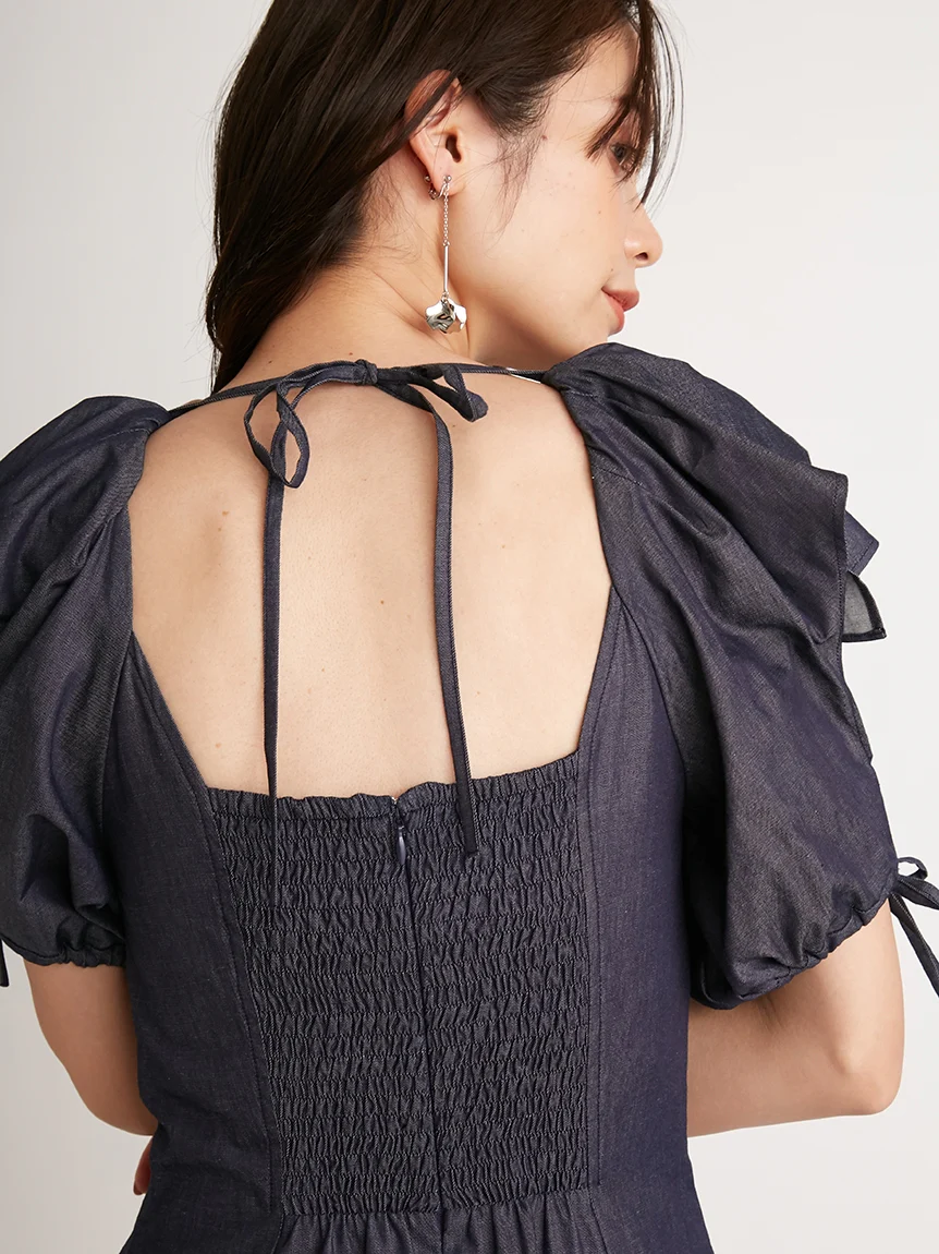 Sleeve Design Square Neck Dress - Image 26
