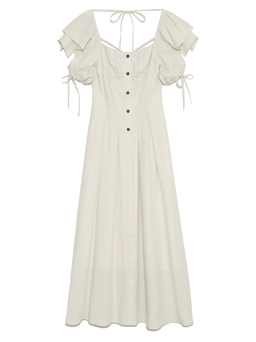 Sleeve Design Square Neck Dress - Image 3