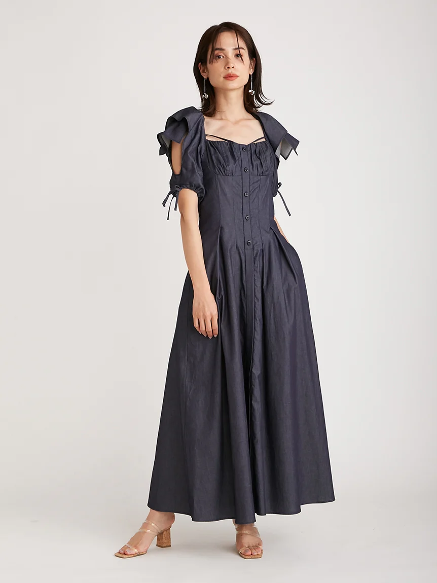 Sleeve Design Square Neck Dress - Image 4