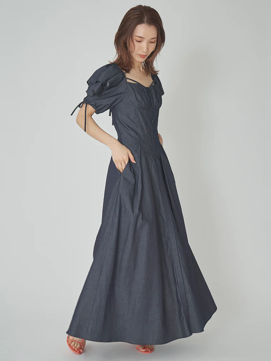 Sleeve Design Square Neck Dress - Image 7
