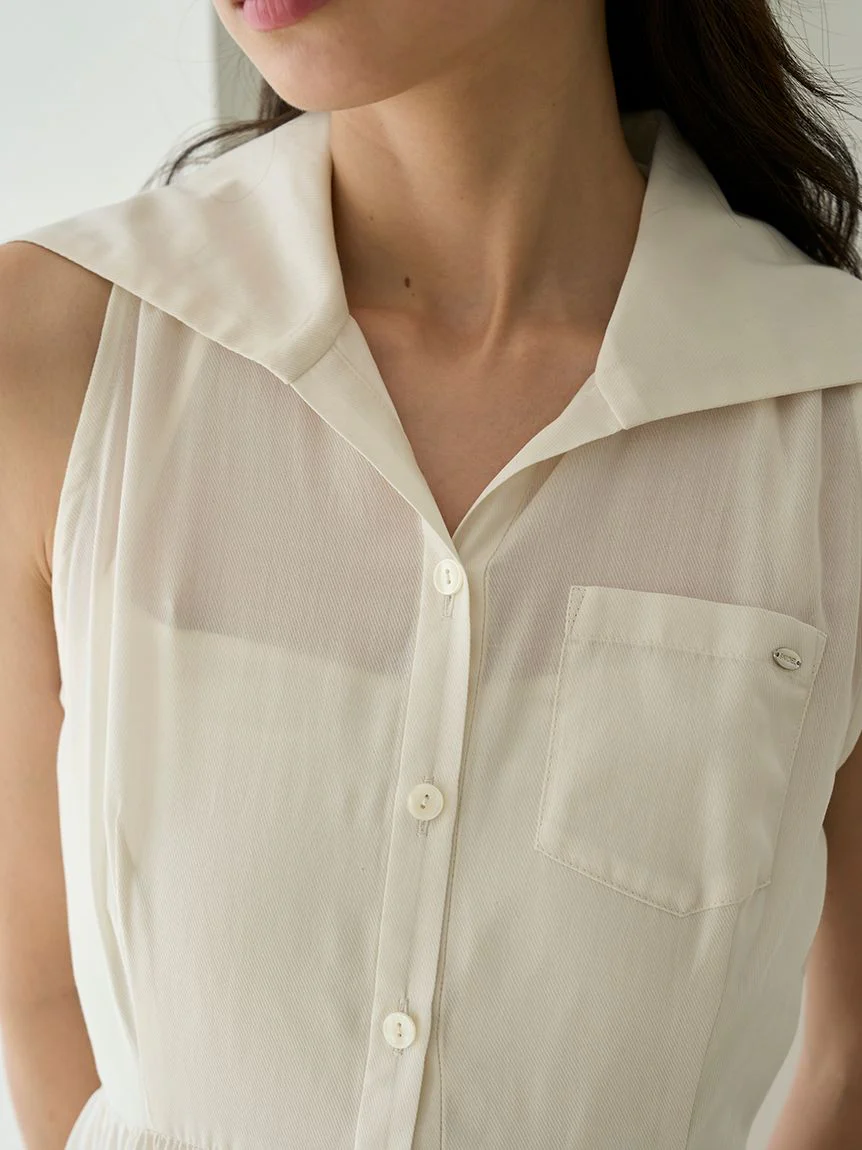 Sleeveless Shirt Dress - Image 20