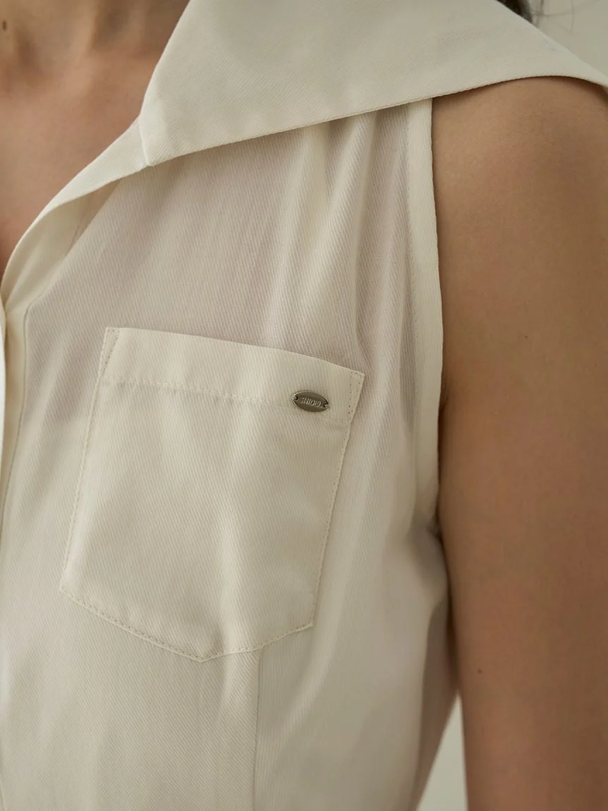 Sleeveless Shirt Dress - Image 21