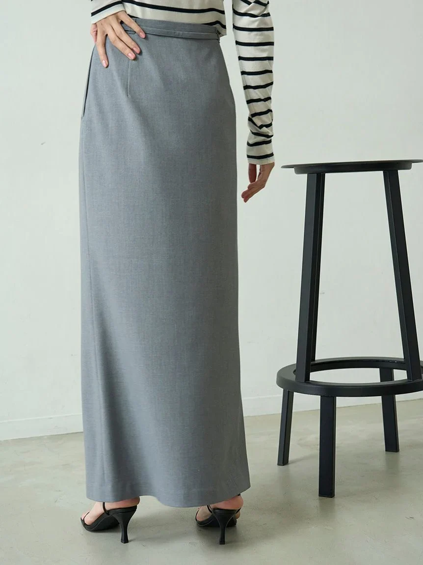 Sustainable High-Waisted Maxi Pencil Slit Skirt - Image 6