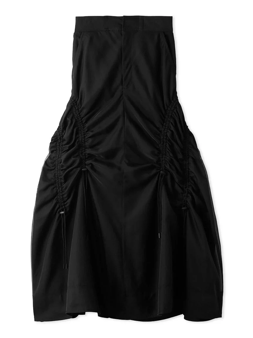 Sustainable Organza Drawstring Ruched Maxi Skirt - Image 6